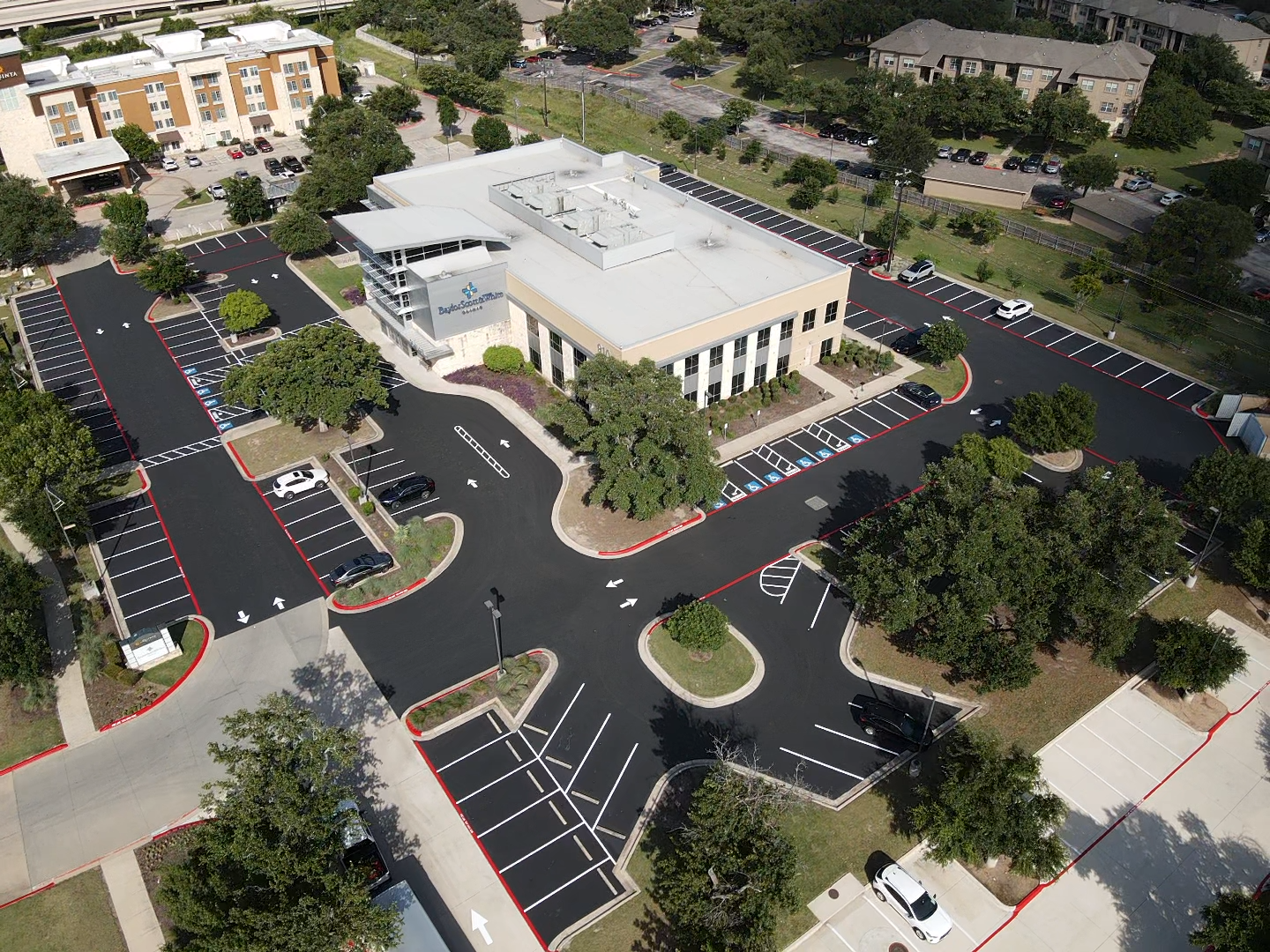 Parking lot striping & Asphalt Line Painting & Pavement Marking - K5 Services Company